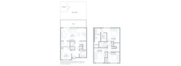 a floor plan of two different layouts of a house