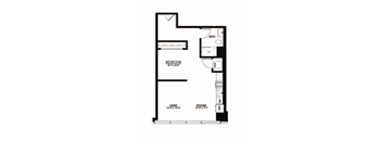 a black and white floor plan of a small room