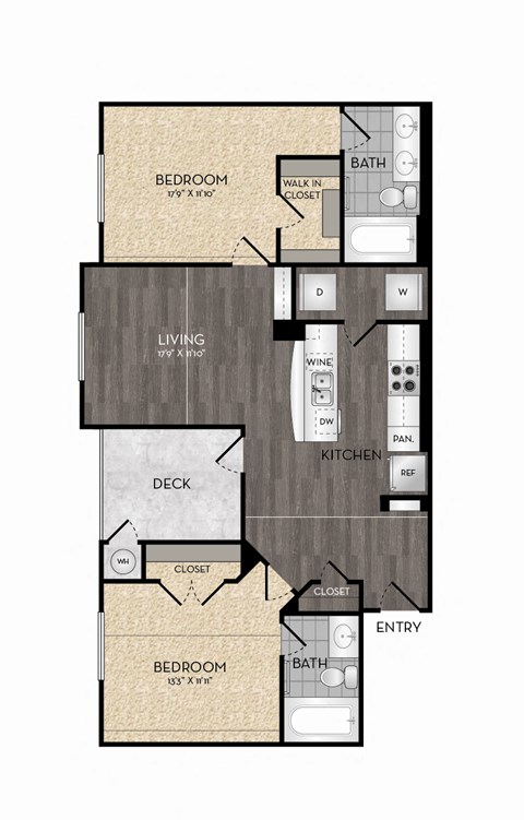 2 bed 2 bathroom B1-2