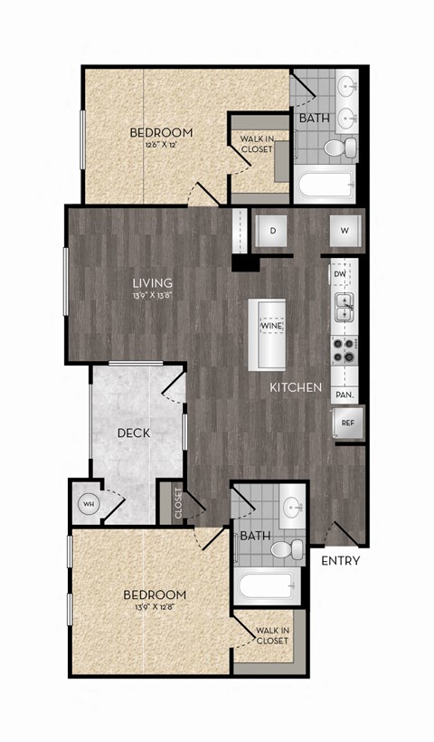 B2-2 2 bedroom 2 bathroom