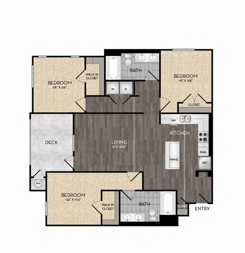 C1-1 3 Bedroom 2 bathroom