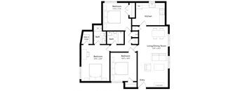 floor plan of a three bedroom
