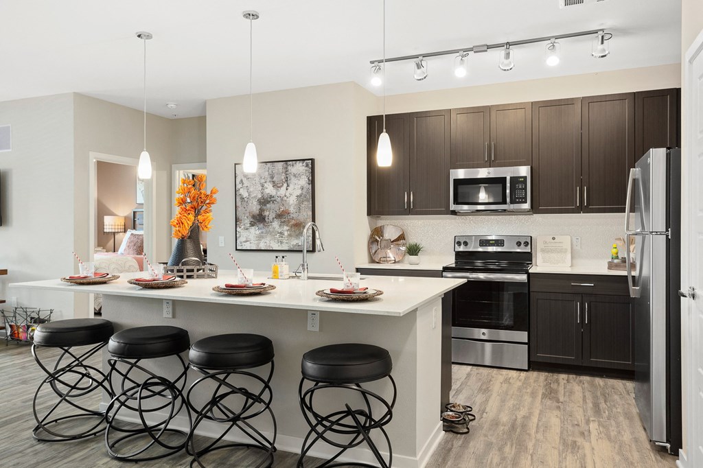 Kitchen breakfast bar at 601 Pax, Phoenix, Arizona