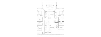 A black and white floor plan of a house with rooms labeled.