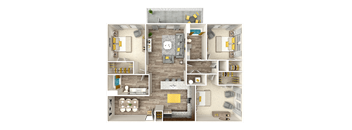 a rendering of a floor plan of a house