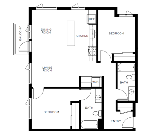 a schematic diagram of a floor plan of a house