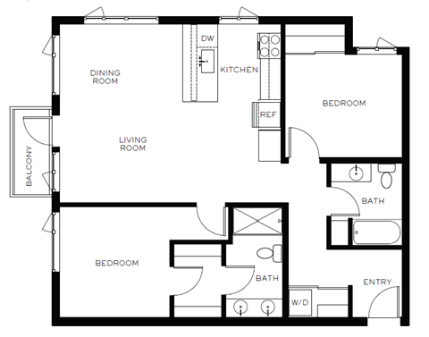 a floor plan of a house with a bedroom and a living room