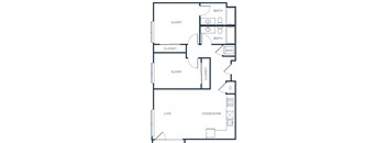 a floor plan of a small house with a bedroom and a living room