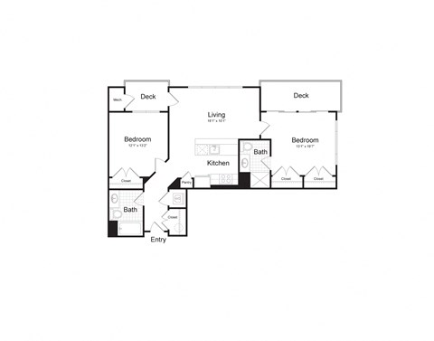 bedroom floor plan | luxury apartments in towson md | the southerly