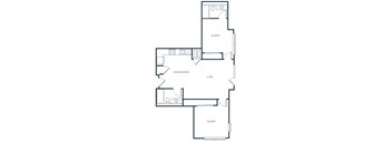 an illustration of a floor plan of a house with bedrooms and a living room