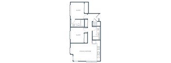 a floor plan of a small house with a bedroom and a living room