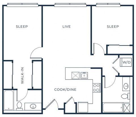 a blueprint of a floor plan with bedrooms and baths