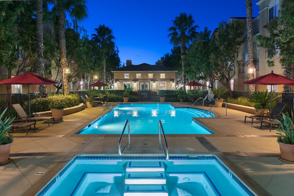 Outdoor pool and spa