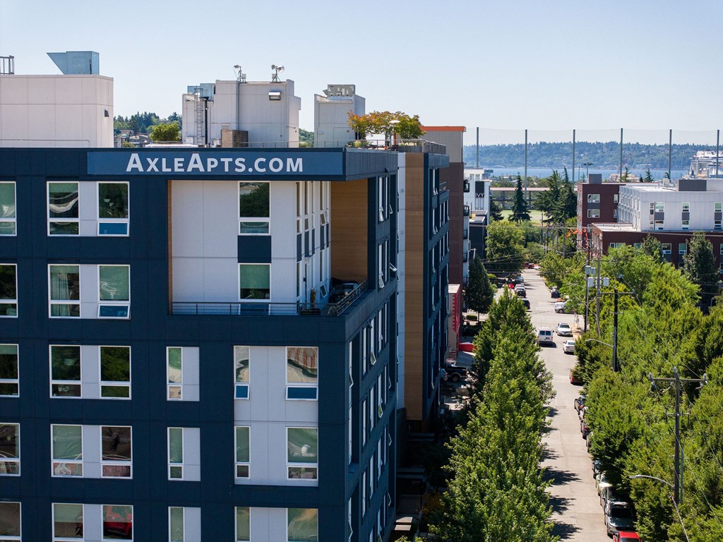 Axle Apts is the name of the building in the image.