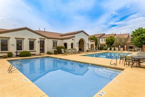 the swimming pool at our apartments