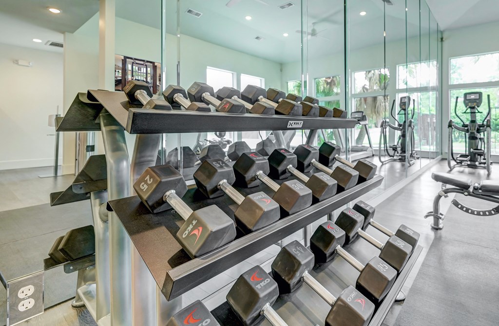 Fitness Center-Gym Equipment Fitness Center with Modern Equipment at Blu on the Boulevard, Baton Rouge, Louisiana
