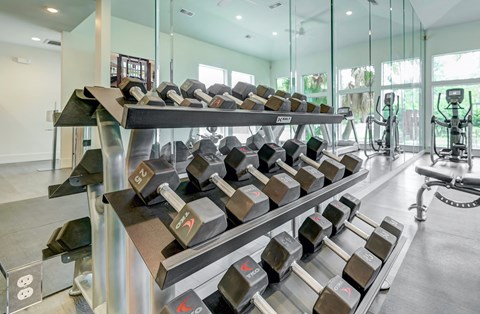 Fitness Center-Gym Equipment Fitness Center with Modern Equipment at Blu on the Boulevard, Baton Rouge, Louisiana