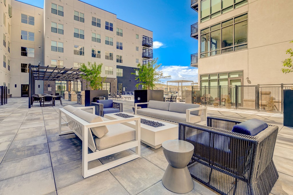 Rooftop Terrace with Outdoor Fire Pit  at Novus, Lone Tree, Colorado