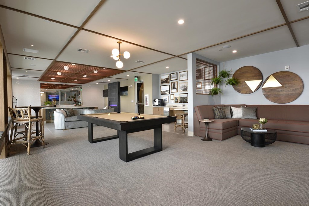 Game Room area at The Flats at West Alabama, Houston, TX