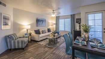 Decorated Living Room With Natural Light,at San Valiente, Phoenix, AZ