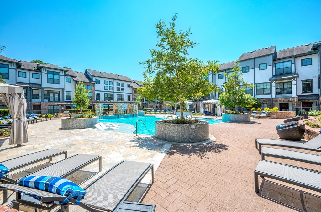 take a dip in the resort style pool