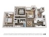 Two bedroom one bathroom Floor Plan Two bedroom one bathroom 892 sq.ft. B floor plan at Deerwood, Corona, CA