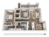 Two bedroom two bathroom Floor plan Two bedroom two bathroom 1,053 sq.ft. C floor plan at Deerwood, Corona, CA