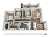 Three bedroom two bath Floor Plan Three bedroom two bath 1,194 sq.ft. E floor plan at Deerwood, Corona