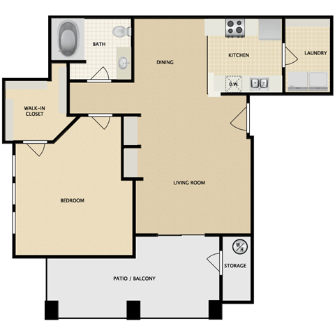 Deloran one bedroom one bathroom