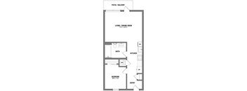 a floor plan of a 1 bedroom floor plan