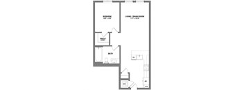 a floor plan of a 1 bedroom floor plan