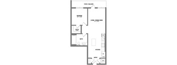 a floor plan of a 1 bedroom floor plan