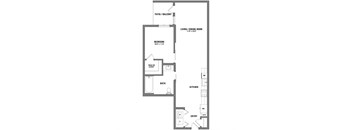a floor plan of a house with a bedroom and a living room