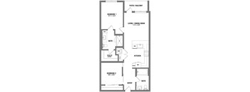 a floor plan of a bedroom floor plan with an open concept