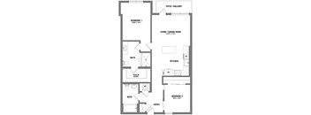 a floor plan of a bedroom floor plan with an open