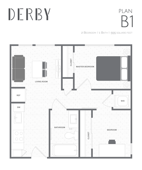 a floor plan of a bedroom apartment