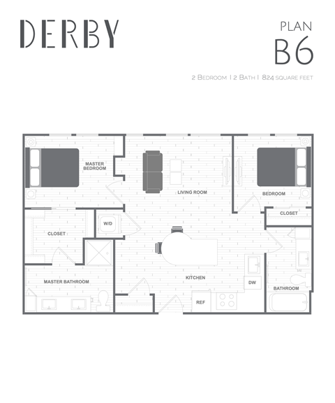 a floor plan of a bedroom apartment
