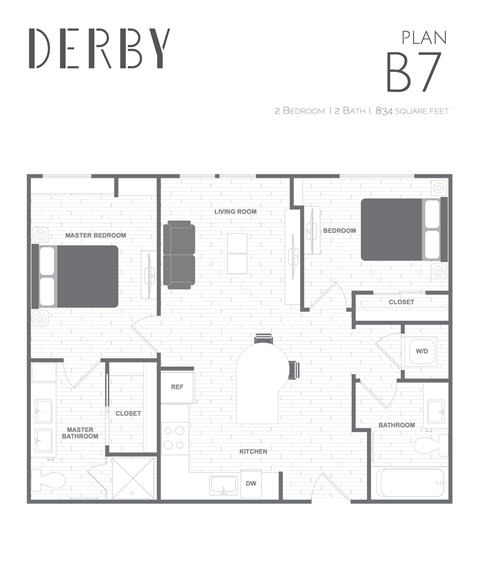 a floor plan of a bedroom apartment