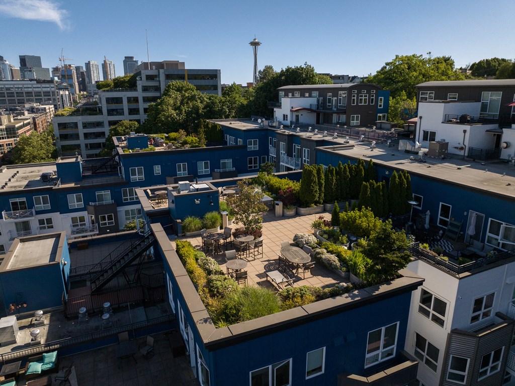 a rooftop garden in seattle  at Dexter Lake Union, Seattle, Washington