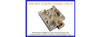 A floor plan for a short term lease only is displayed.