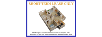 A floor plan for a short term lease only is displayed.