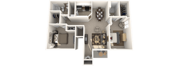 a floor plan of a 3 bedroom apartment