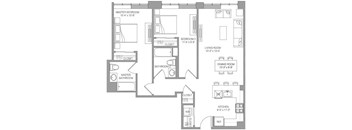 A black and white image of a house floor plan.