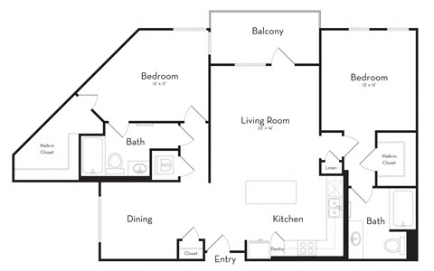 Two Bedroom Two Bathroom
