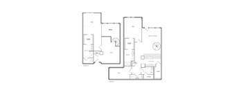 A black and white floor plan of a two-level home with labeled rooms.