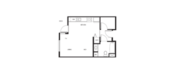 a floor plan of a bedroom apartment