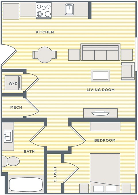 a floor plan of a house with bedrooms and a living room and a kitchen