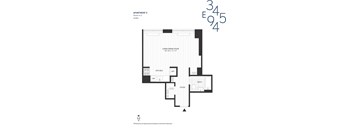 a floor plan of a home with a bedroom and a living room