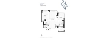 floor plan of the third level of the apartment