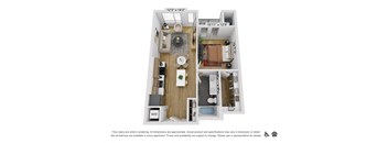 a 1 bedroom floor plan  villas at spring creek apartments